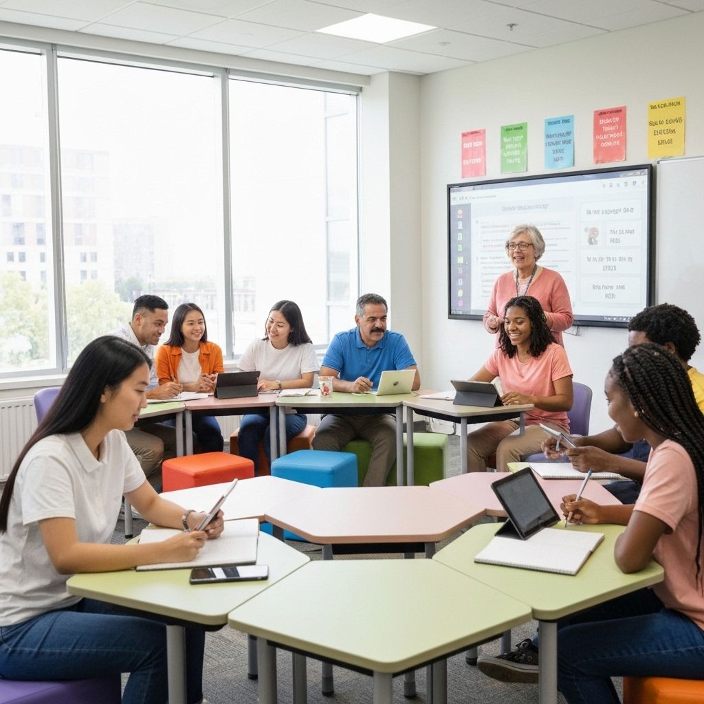 Students learning English